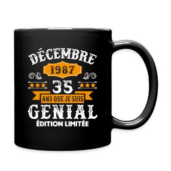 35 Ans Anniversaire Vintage Né(e) en Décembre 1987 - Mug uni - noir - Droite