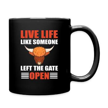 Vivez la vie comme si quelqu’un avait laissé la porte ouverte - Mug uni - noir - Droite