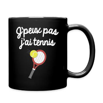 J'peux pas j'ai tennis - Mug uni - noir - Droite