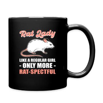 Rat Lady Like a Regular Girl Only More - Full Colour Mug - black - Right