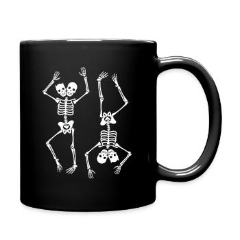Deux drôles de squelettes dansants Halloween - Mug uni - noir - Droite