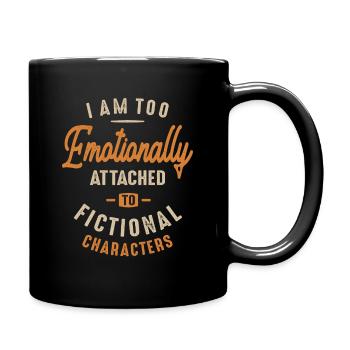 Emotional an fiktive Charaktere gebunden Lustig - Tasse einfarbig - Schwarz - Rechts