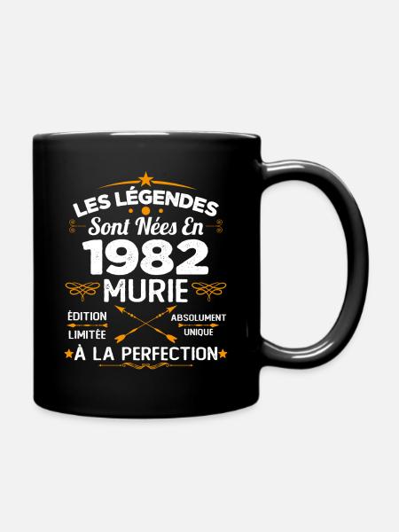 Les Légendes Sont Nées En 1982 Cadeau - Mug uni - noir