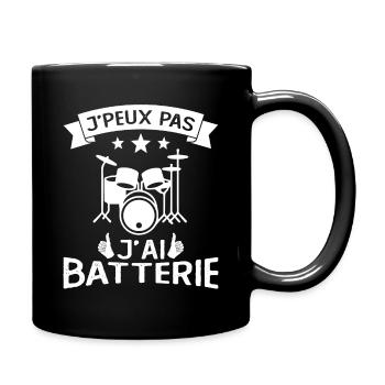 Je Peux Pas J'Ai Batterie Cadeau - Mug uni - noir - Droite