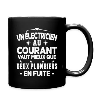Homme Humour Papa Electricien électricien Cadeau - Mug uni - noir - Droite