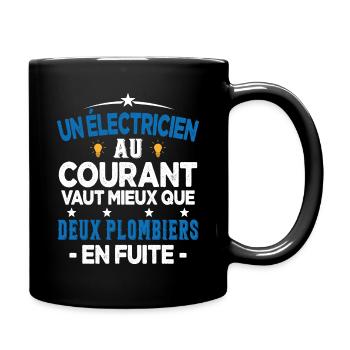 Homme Humour Papa Electricien électricien Cadeau - Mug uni - noir - Droite