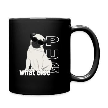 Mops find ich cool, Mops-Design für Hundeliebhaber - Tasse einfarbig - Schwarz - Rechts