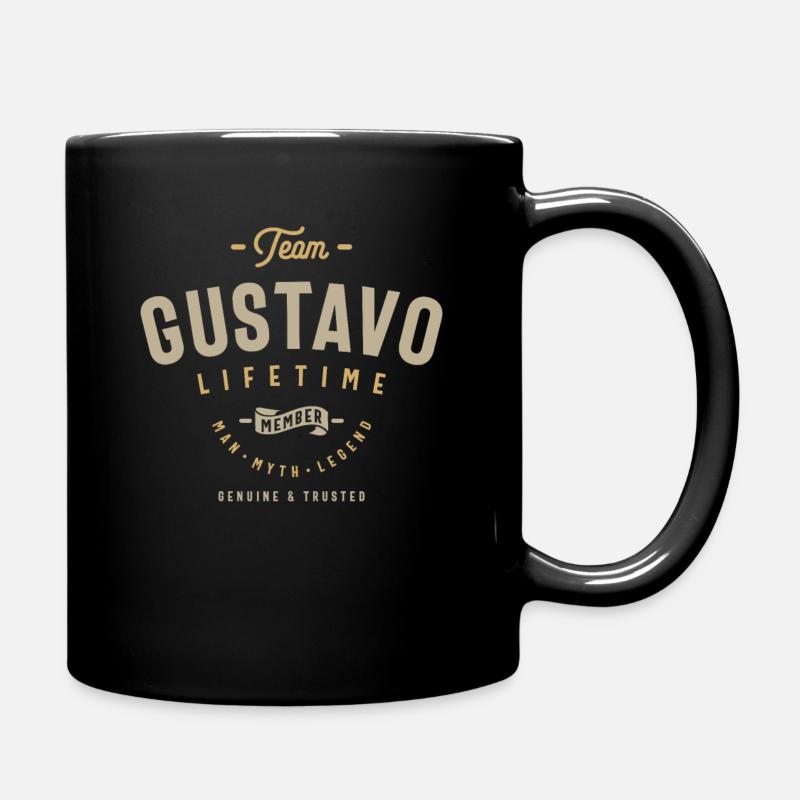 Team Gustavo Lifetime Member Personalized Name - Full Colour Mug - black