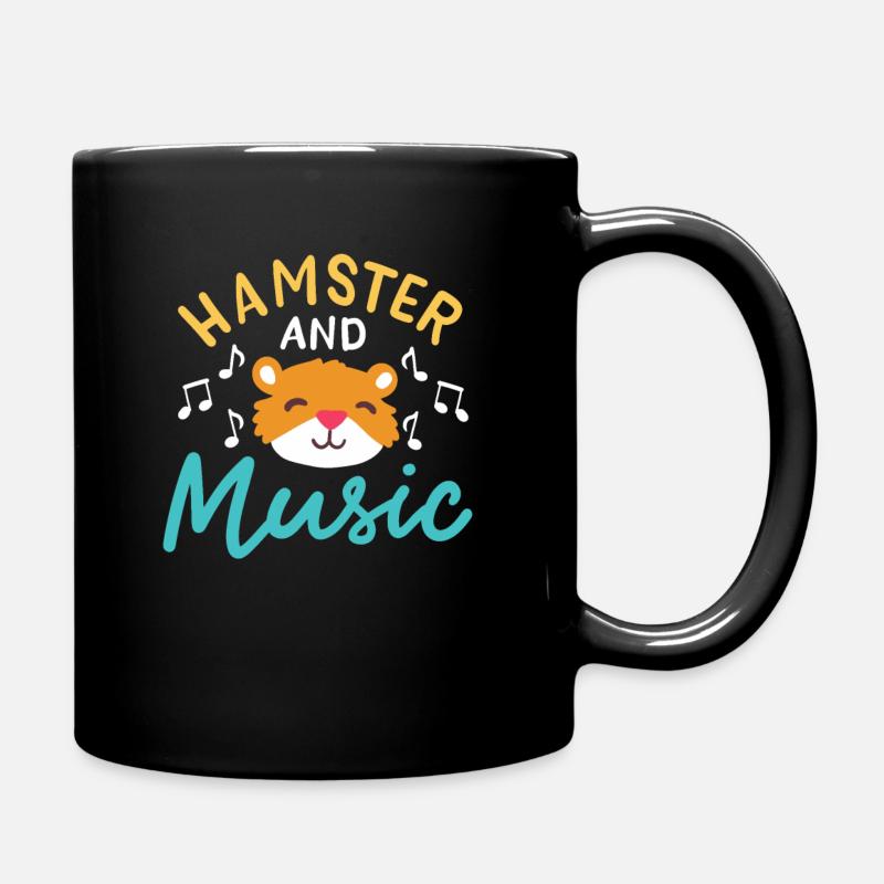 Hamster et musique Drôle de rongeur - Mug uni - noir