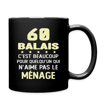 60 balais Drôle Cadeau Anniversaire 60 ans - Mug uni - noir - Droite