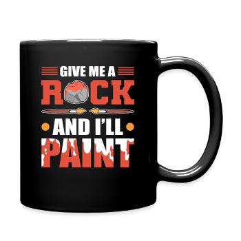 Donnez-moi une pierre et je peindrai de la peinture rupestre - Mug uni - noir - Droite