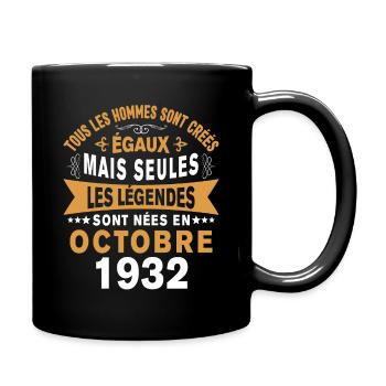Les légendes sont nées en Octobre 1932 Cadeau - Mug uni - noir - Droite