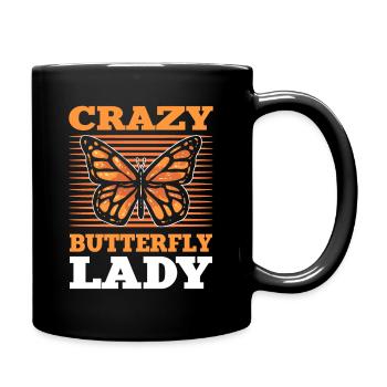 Crazy Butterfly Lady Monarque Papillon - Mug uni - noir - Droite