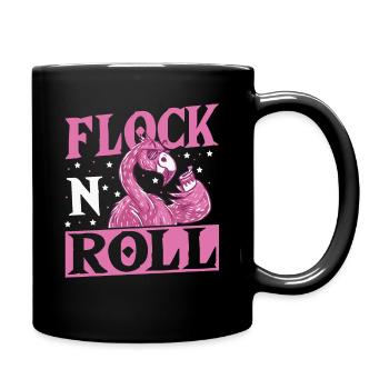 Flock n Roll Flamingo Rock and Roll - Tasse einfarbig - Schwarz - Rechts