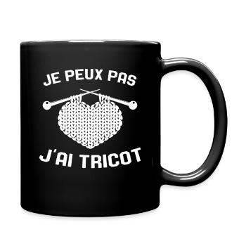 Je Peux Pas J'ai Tricot Rigolo Couture - Mug uni - noir - Droite