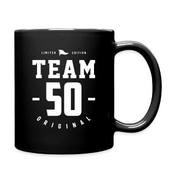 Team 50 Jahre Original - 50. Geburtstag - Tasse einfarbig - Schwarz - Rechts