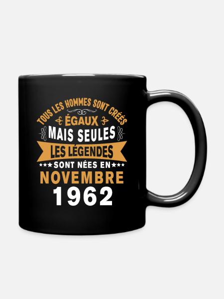 Les légendes sont nées en Novembre 1962 Cadeau - Mug uni - noir