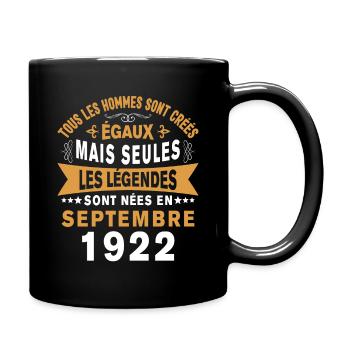 Les Légendes Sont Nées En Septembre 1922 Cadeau - Mug uni - noir - Droite