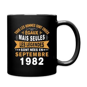 Les légendes sont nées en Septembre 1982 - Mug uni - noir - Droite