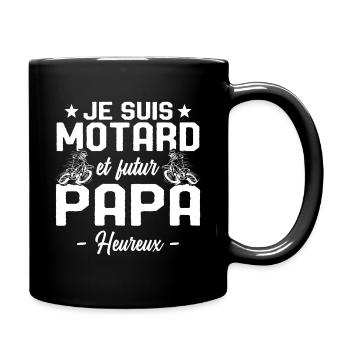 Je suis Motard et Futur Papa Cadeau - Mug uni - noir - Droite