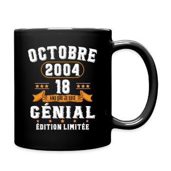 18 Ans Anniversaire Vintage Né(e) en Octobre 2004 - Mug uni - noir - Droite