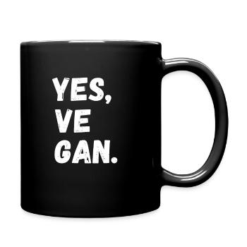 Yes We Can Vegans Vegan Animal Lover Animal - Full Colour Mug - black - Right