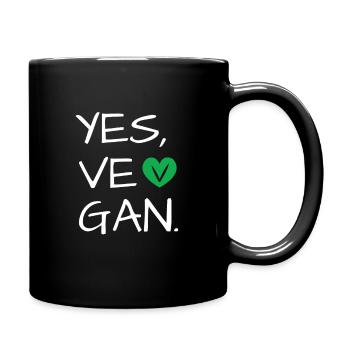 Yes We Can Vegans Vegan Animal Lover Animal - Full Colour Mug - black - Right