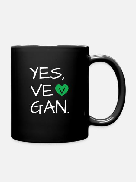 Yes We Can Vegans Vegan Animal Lover Animal - Full Colour Mug - black