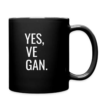 Yes We Can Veganer Vegan Tierfreund Tierschutz - Tasse einfarbig - Schwarz - Rechts