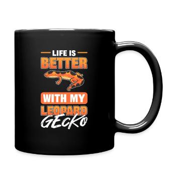 La vie est meilleure avec mon léopard Gecko Lizard - Mug uni - noir - Droite