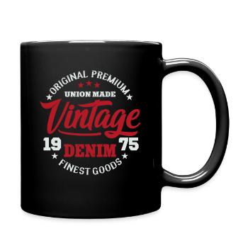College Vintage Denim Design Original premium good - Full Colour Mug - black - Right
