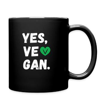 Yes We Can Veganer Vegan Tierfreund Tierschutz - Tasse einfarbig - Schwarz - Rechts