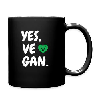 Yes We Can Veganer Vegan Tierfreund Tierschutz - Tasse einfarbig - Schwarz - Rechts