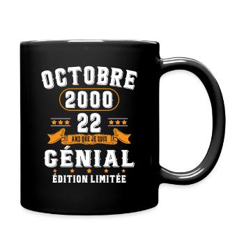 22 Ans Anniversaire Vintage Né(e) en Octobre 2000 - Mug uni - noir - Droite