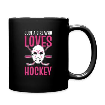 Juste une fille qui aime le hockey Fille de hockey sur glace - Mug uni - noir - Droite