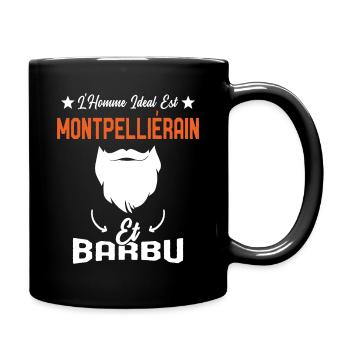 L'homme idéal est Montpelliérain et Barbu Humour - Mug uni - noir - Droite