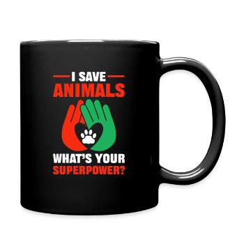 Je sauve les animaux Quelle est votre faune superpuissante - Mug uni - noir - Droite