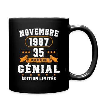 35 Ans Anniversaire Vintage Né(e) en Novembre 1987 - Mug uni - noir - Droite