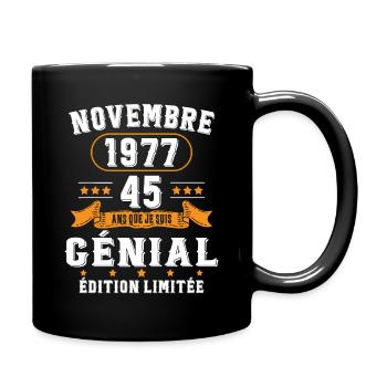 45 Ans Anniversaire Vintage Né(e) en Novembre 1977 - Mug uni - noir - Droite