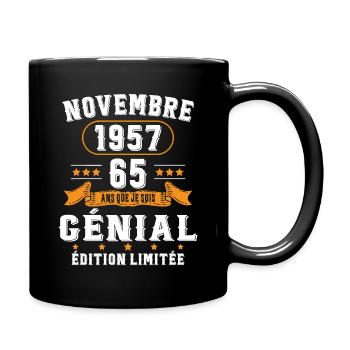 65 Ans Anniversaire Vintage Né(e) en Novembre 1957 - Mug uni - noir - Droite