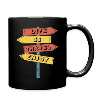 Life is travel enjoy - Mug uni - noir - Droite