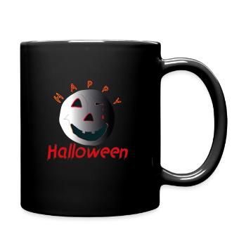 Happy Halloween Metal Smile Pumkin - Tasse einfarbig - Schwarz - Rechts