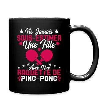 Une fille et joueur de ping pong Cadeau Humour - Mug uni - noir - Droite
