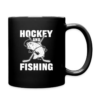 Hockey And Fishing Ice Hockey Fish Hunting - Full Colour Mug - black - Right