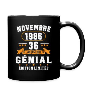 36 Ans Anniversaire Vintage Né(e) en Novembre 1986 - Mug uni - noir - Droite