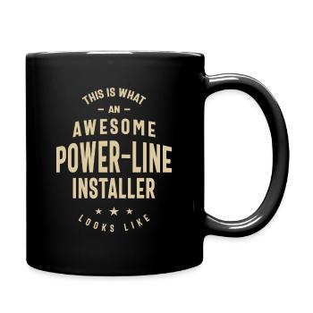 Awesome Power-Line Installer Job - Full Colour Mug - black - Right