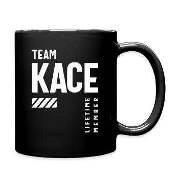 Team Kace Lebenslanges Mitglied Personalisierter Name - Tasse einfarbig - Schwarz - Rechts
