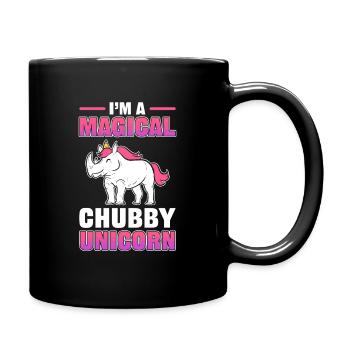 I'm A Magical Chubby Unicorn Rhino Rhinoceros - Tasse einfarbig - Schwarz - Rechts