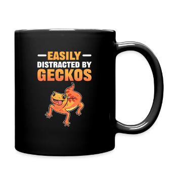 Facilement distrait par Geckos Reptile Lézard Gecko - Mug uni - noir - Droite