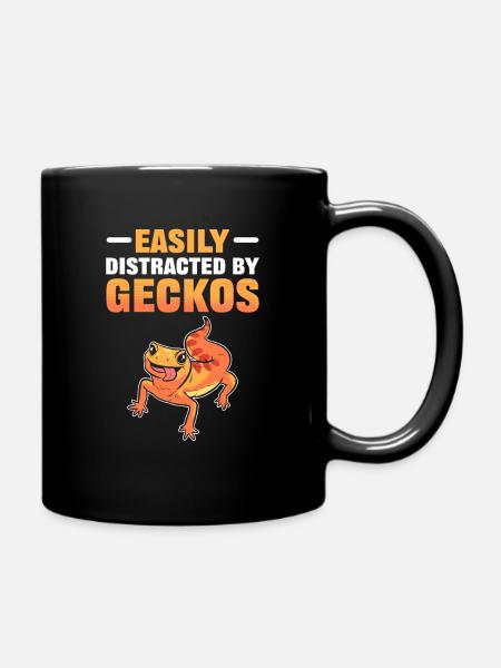 Facilement distrait par Geckos Reptile Lézard Gecko - Mug uni - noir